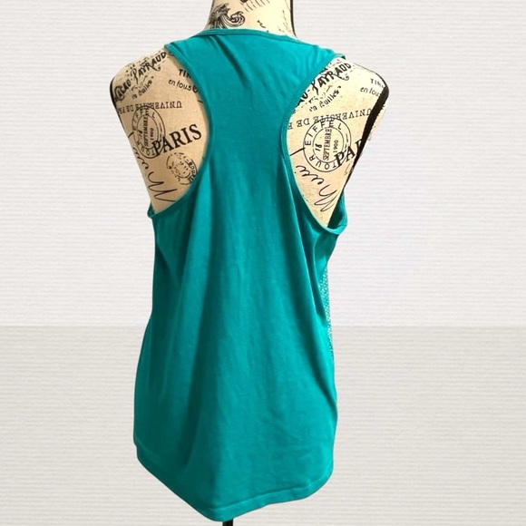 Jennifer Lopez Y2k Turquoise Embellished Sequin Bling Tank Top Large - Picture 4 of 16
